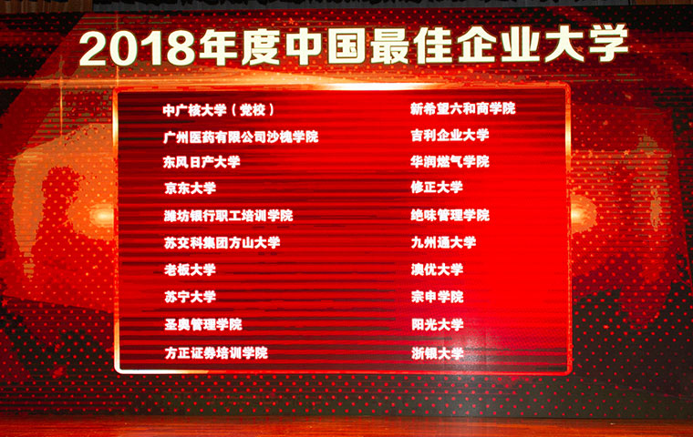 圣奧培訓(xùn)中心榮膺2018中國最佳企業(yè)大學(xué)