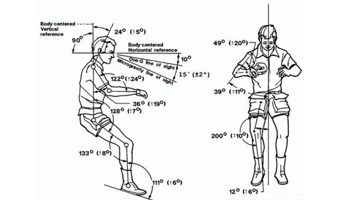 NASA中性人體姿勢研究圖