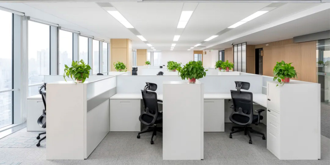 圣奧為光大銀行西安分行設計的開放式辦公空間實拍圖